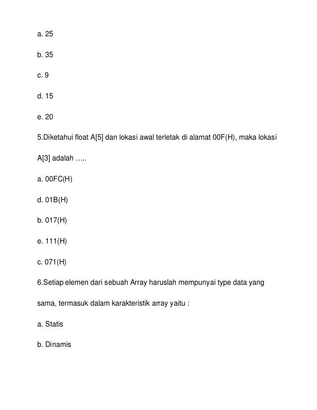 Contoh Soal Uts Struktur Data