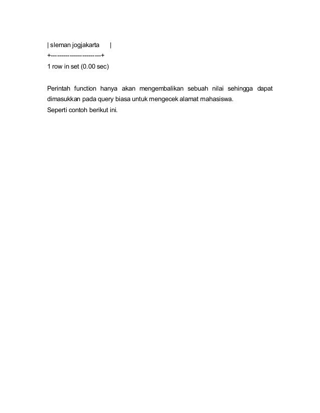 Contoh store procedure dan function