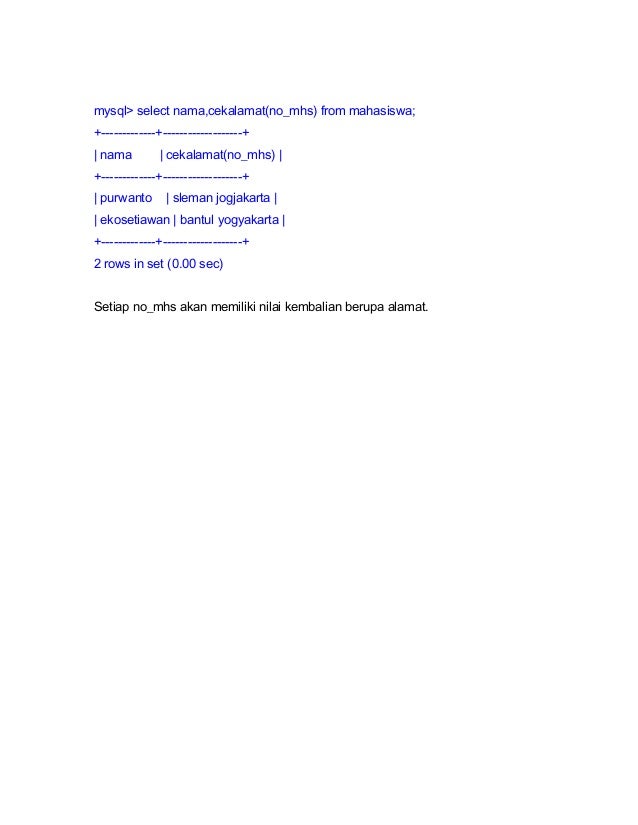 Contoh store procedure dan function