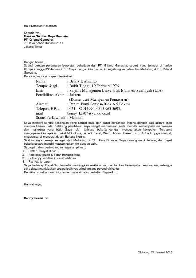 Contoh Surat Lamaran Kerja Untuk Sales ~ contoh surat lamaran