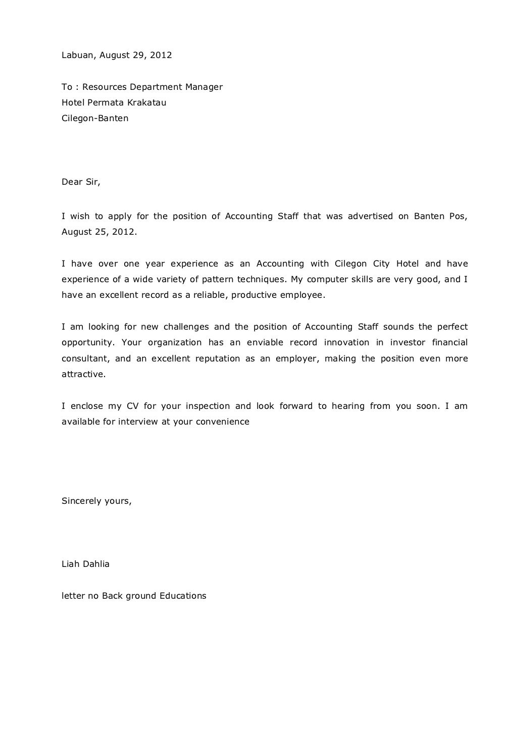 Contoh surat lamaran pekerjaan bahasa ingris ap 3 smk pariwisata bait…