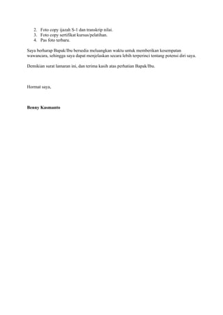 Contoh surat pekerjaan