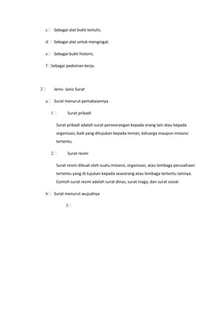 Contoh Surat Pribadi