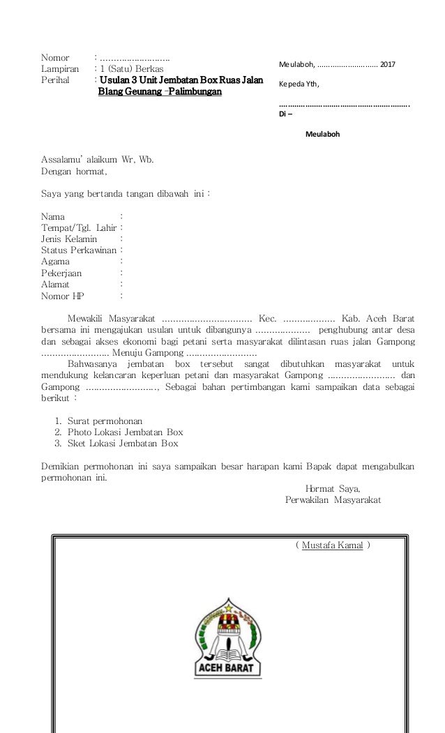 Contoh Proposal Jembatan