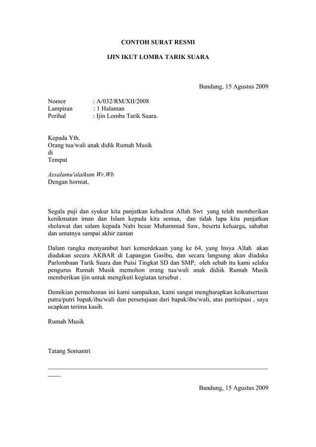 Contoh surat resmi