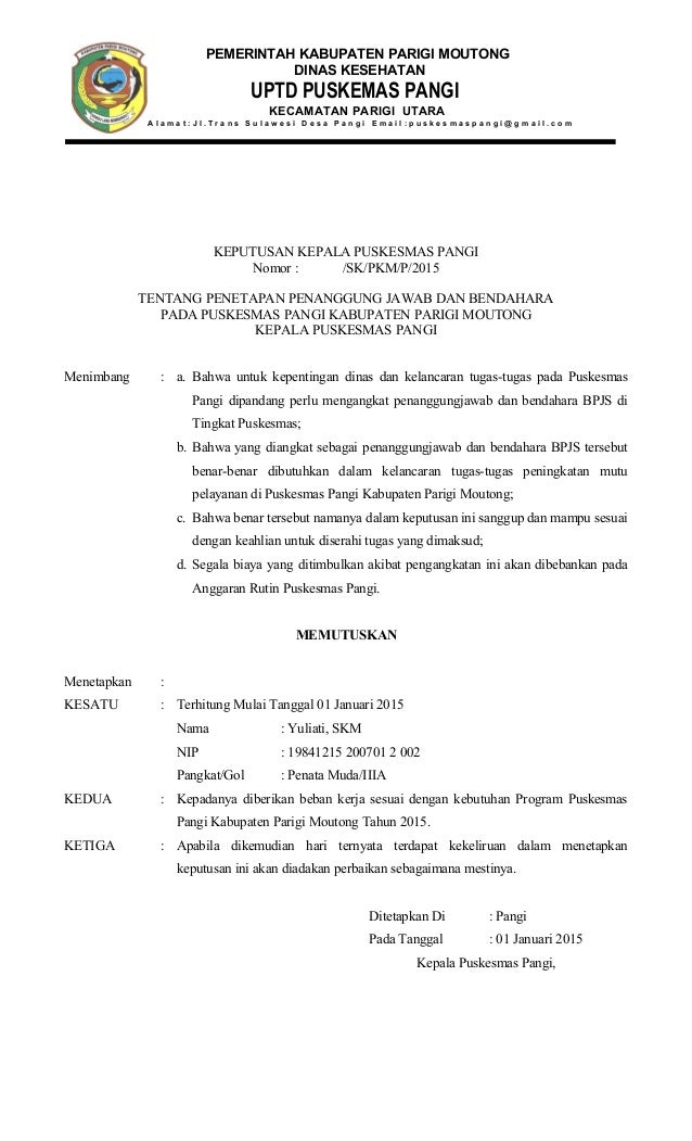 Contoh surat tugas