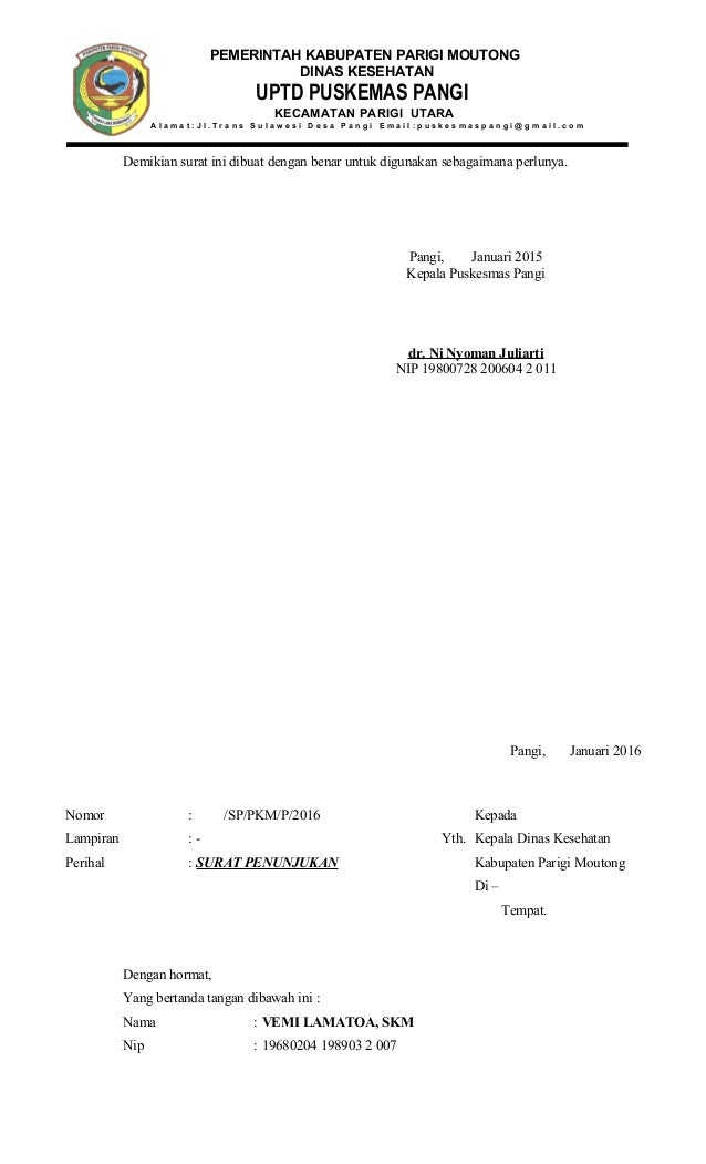 Contoh surat tugas