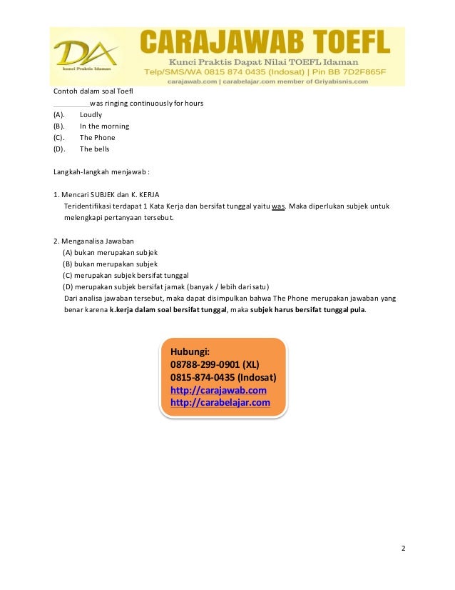 Belajar Toefl Bahasa Inggris  0815-874-0435 (Indosat)