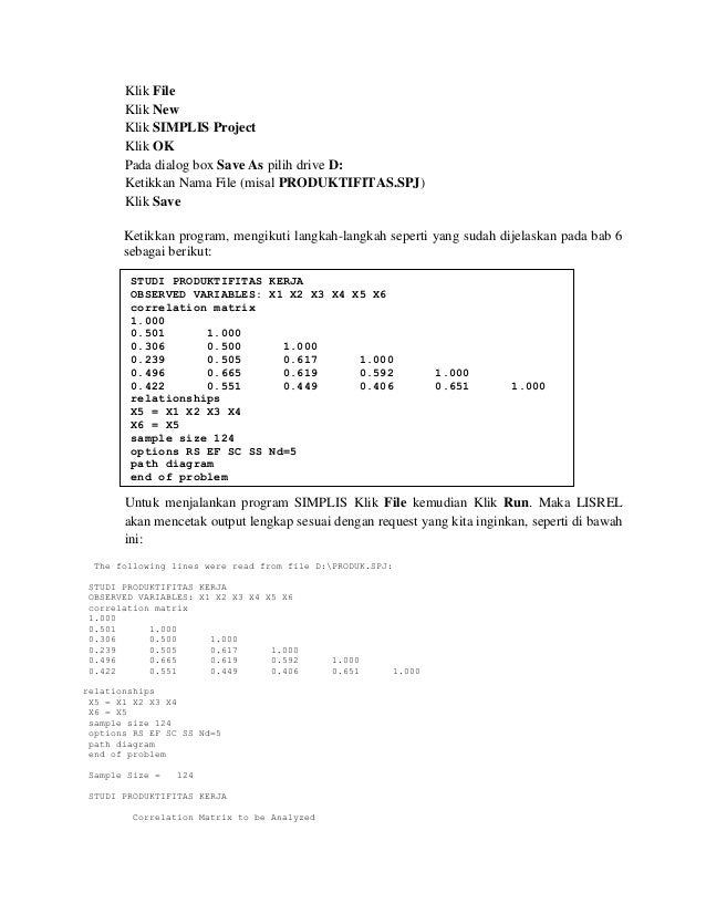 CONTOH TESIS MODEL PENELITIAN ANALISIS JALUR LISREL
