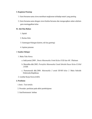 Contoh tugas rpp matematika | PDF