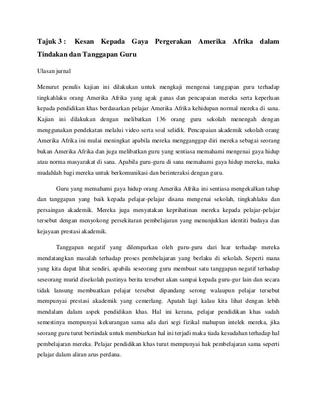 Contoh ulasan jurnal Contoh ulasan jurnal