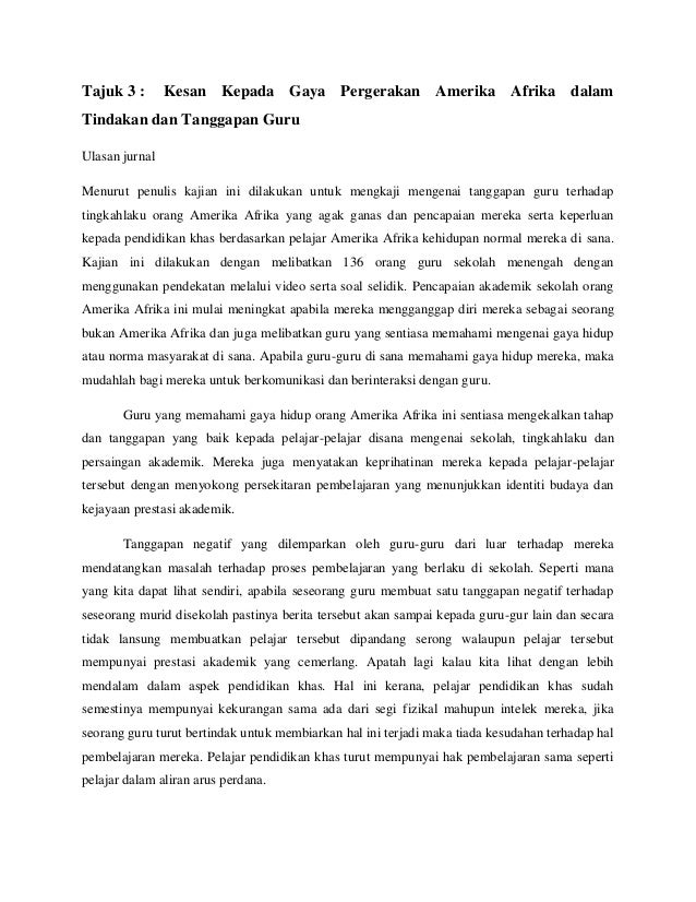 Contoh ulasan jurnal