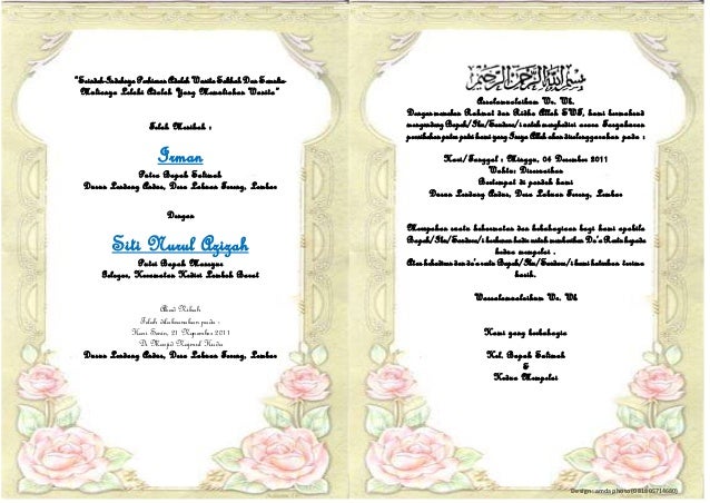 Contoh Undangan Nikah
