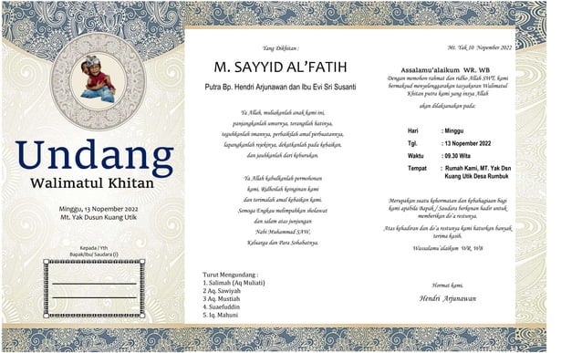 Walimatul Khitan Mt Yak 13 Nopember | PPT