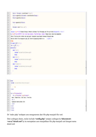 Contoh website crud yang dapat mengenerate file xml | DOC