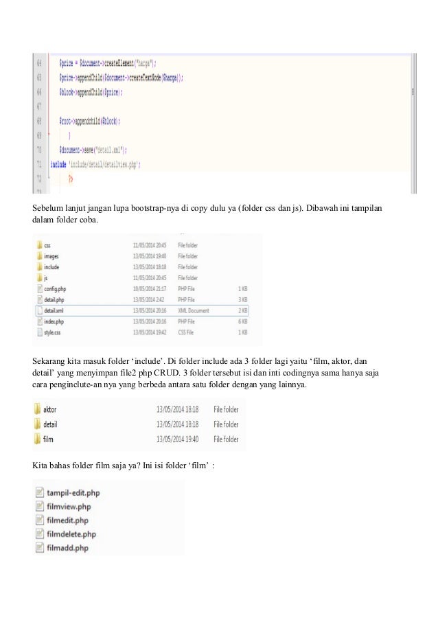 Contoh website crud yang dapat mengenerate file xml