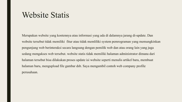 Contoh web statis, dinamis, dan interaktif | PPT