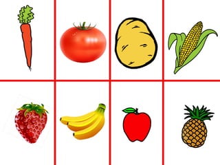 Contorno y figura frutas y verduras