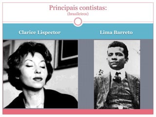 Clarice Lispector Lima Barreto
Principais contistas:
(brasileiros)
 