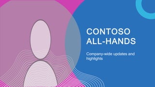 CONTOSO
ALL-HANDS
Company-wide updates and
highlights
 