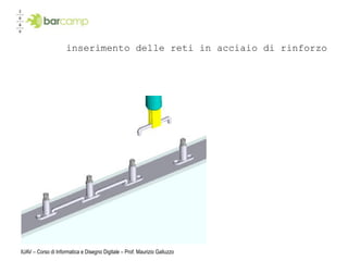 inserimento delle reti in acciaio di rinforzo




IUAV – Corso di Informatica e Disegno Digitale – Prof. Maurizio Galluzzo
 