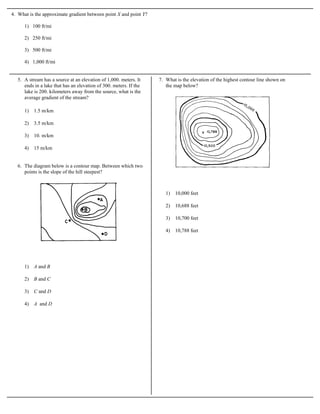 Contour Map Hw Problems