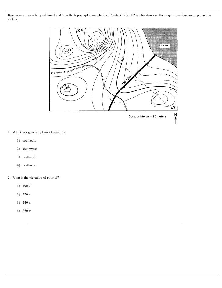 Contour Map Hw Problems