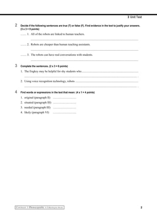 BACH READING - UNIT 3 | DOC