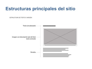 Estructuras principales del sitio
 