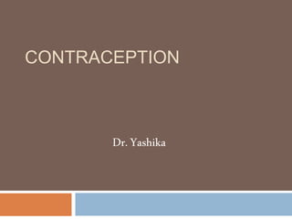 CONTRACEPTION
Dr.Yashika
 