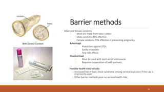 contraception methods, steroids IUDs ,natural method | PPTX