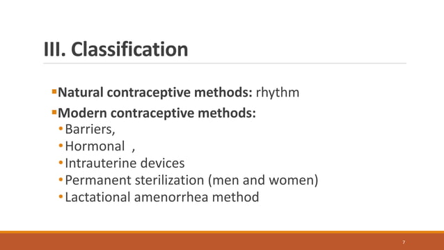 contraception methods, steroids IUDs ,natural method | PPT
