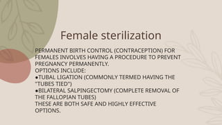 Permanent Birth Control Methods Contraception, Adult Health Nursing 2nd. | PPTX