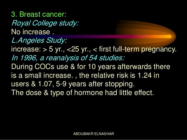 Oral contraceptives and breast cancer