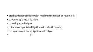 Pomeroy Method CONTRACEPTION PART 2.pptx contraceptive devices and methods | PPTX