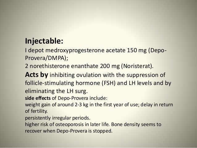 Depot Medroxyprogesterone Acetate Dmpa Side Effects