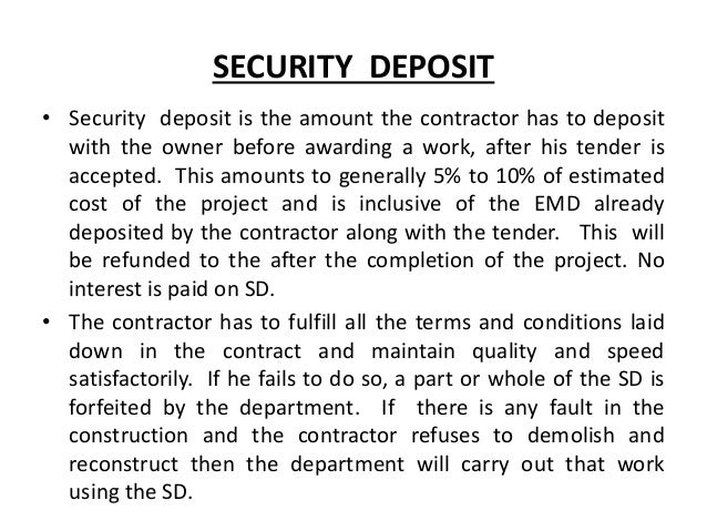 estimation and costing contracts security contracts