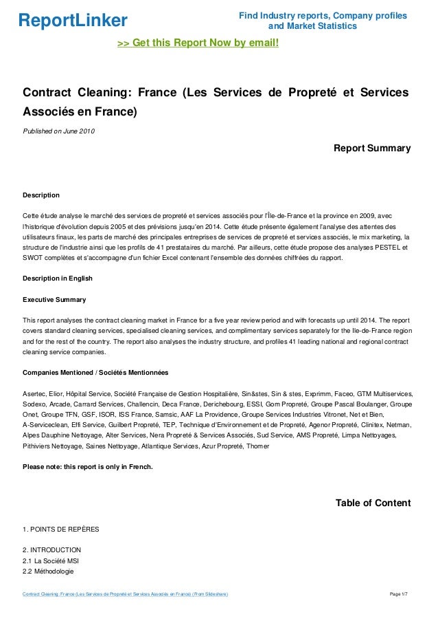 Contract Cleaning France (Les Services de Propret