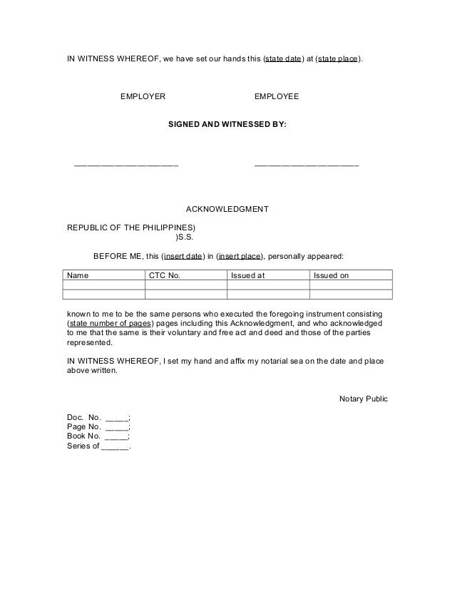 contract ofemployment probationary employee 7 638