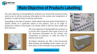 Main Objective of Products Labelling