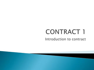 Introduction to contract
 