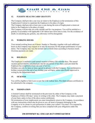 Repatriation Contract Contract 2018 | PDF