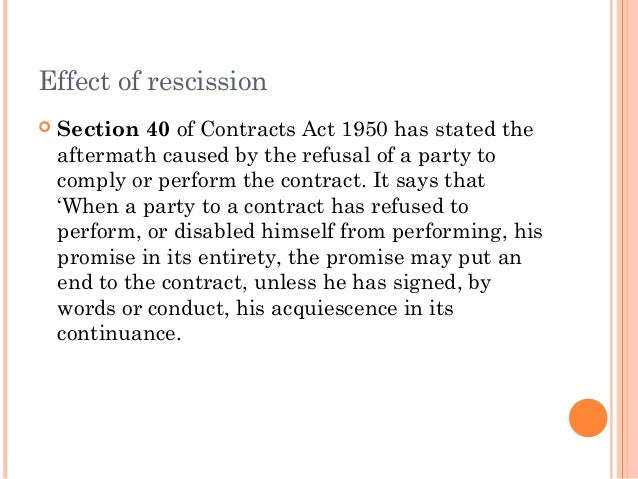 Rescission For Breach
