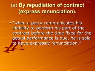 Contract act discharge of contract | PPT