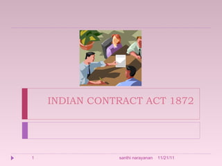 INDIAN CONTRACT ACT 1872 11/21/11 santhi narayanan 