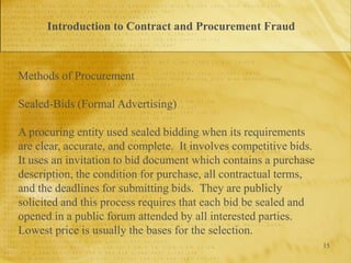 contract and procurement fraud PPT description | PDF