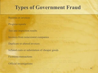 contract and procurement fraud PPT description | PDF