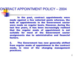 Contract appointment policy 2004 | PPTX