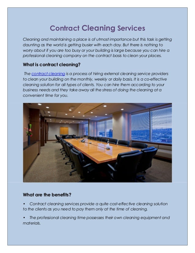 contract cleaning services places that need cleaning services