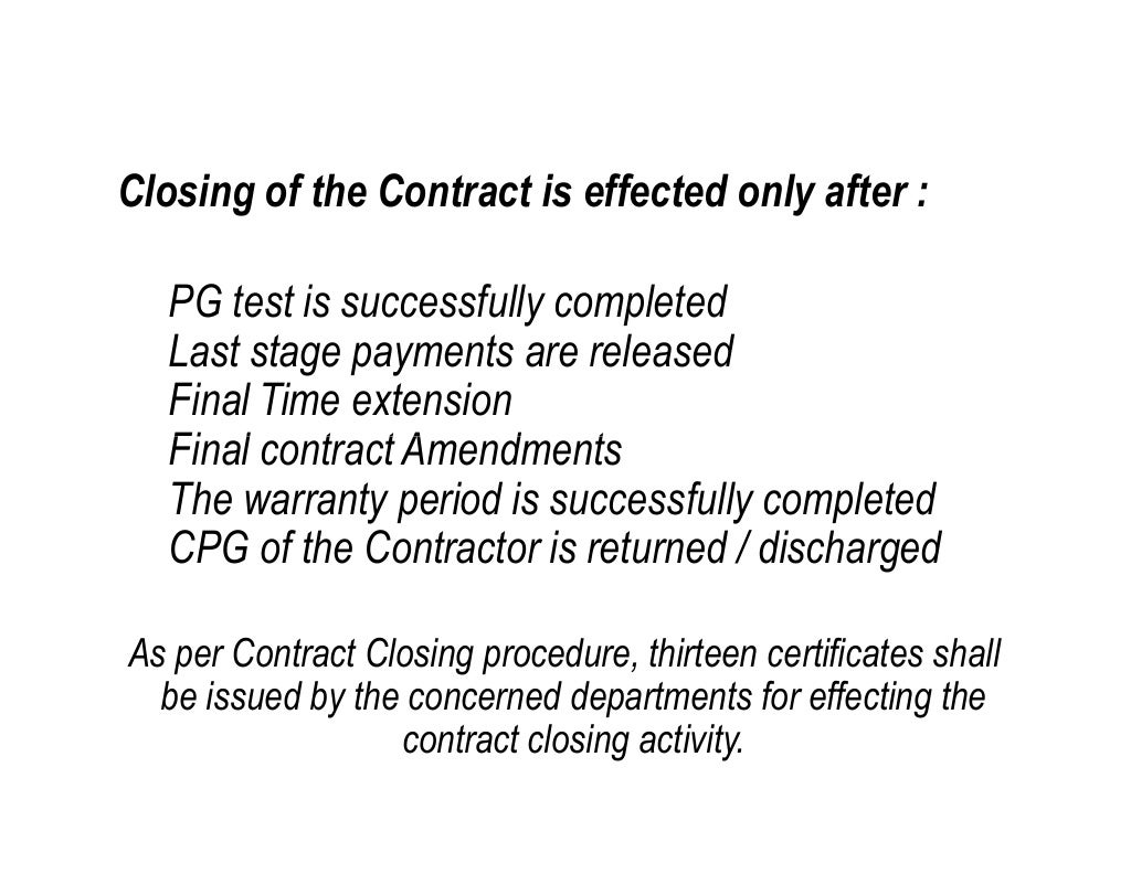 Contract closing ppt